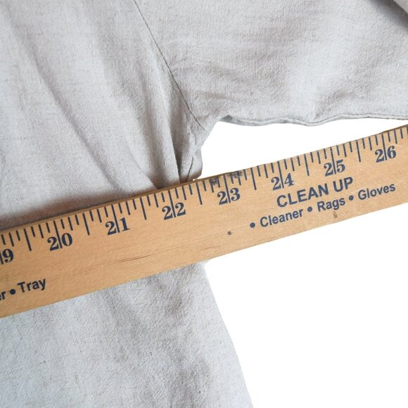 Calligraphie M Neutral Linen Button-Down Crop Top Boxy - Picture 8 of 10